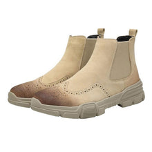 Load image into Gallery viewer, Tangnest Cow Suede Leather Ankle Boots Men British Style Cut-out Chelsea Boots Casual Platform Shoes Man Big Size 38~46 XMX915