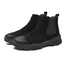 Load image into Gallery viewer, Tangnest Cow Suede Leather Ankle Boots Men British Style Cut-out Chelsea Boots Casual Platform Shoes Man Big Size 38~46 XMX915