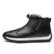 Load image into Gallery viewer, Tangnest NEW Pu Leather Men's Snow Boots Fashion Winter Warm Fur Shoes Men Casual Slip-on Plush Ankle Boots Plus Size 48 XMX929