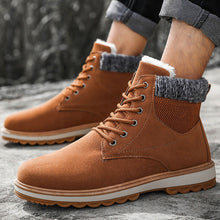 Load image into Gallery viewer, Tangnest Winter Warm Men Ankle Boots Casual Faux Suede Leather Snow Boots Soft Thick Fur High Top Shoes Fashion Men Shoes XMX932