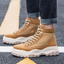 Load image into Gallery viewer, Tangnest NEW Fashion Canvas Ankle Boots For Men Casual Thick Bottom High Top Shoes Suede Cloth Motorcycle Boots Man Black XMX930