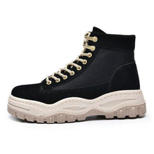 Load image into Gallery viewer, Tangnest NEW Fashion Canvas Ankle Boots For Men Casual Thick Bottom High Top Shoes Suede Cloth Motorcycle Boots Man Black XMX930