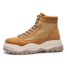 Load image into Gallery viewer, Tangnest NEW Fashion Canvas Ankle Boots For Men Casual Thick Bottom High Top Shoes Suede Cloth Motorcycle Boots Man Black XMX930
