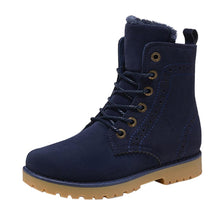 Load image into Gallery viewer, 2017 New men new retro snow boots lace-up leather solid flats warm male cotton martin shoes ankle boots botas de los hombres